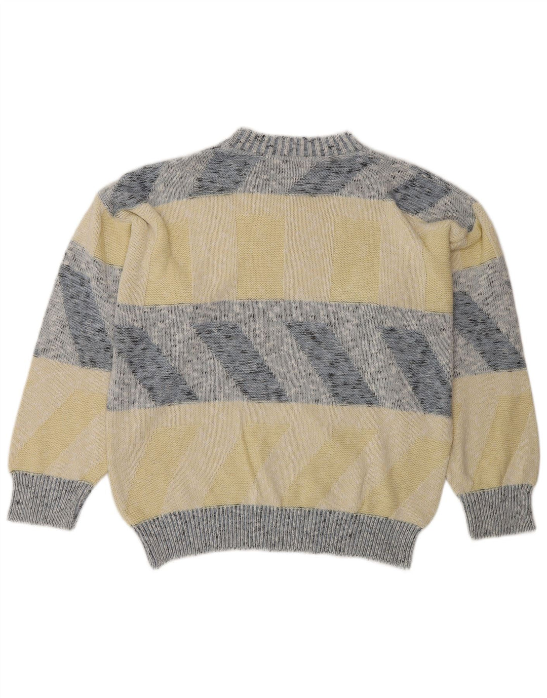 Vintage męski sweter z okrągłym dekoltem XL, wielokolorowe paski