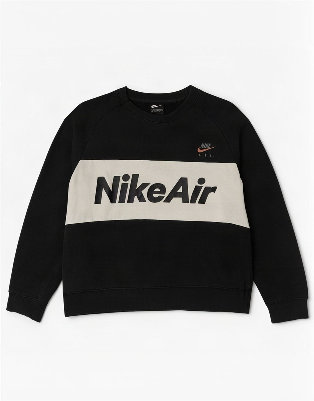 Męska bluza z grafiką Nike, bawełniana, średnia czarna, z blokami kolorów