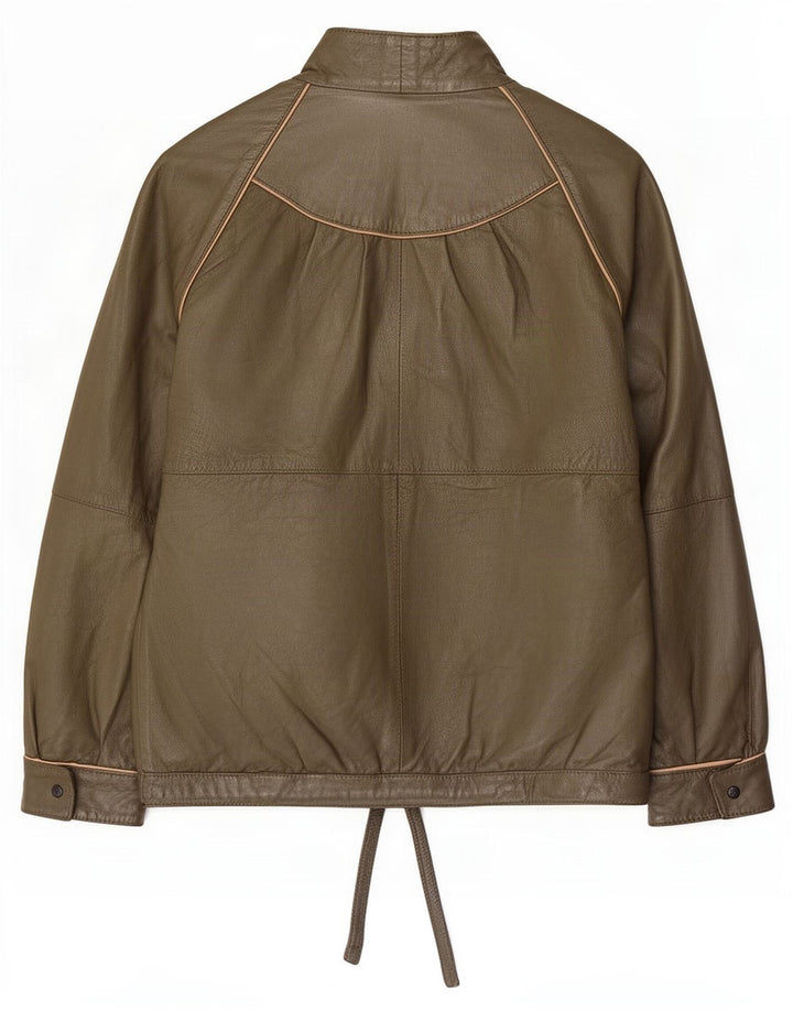 Vintage damska kurtka skórzana EU 44 XL Khaki