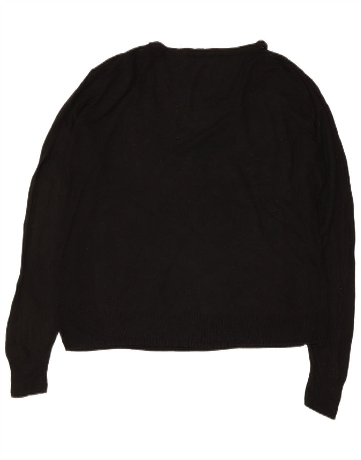 Damski sweter oversize z dekoltem w kształcie litery V ZARA UK 10 Small, czarna wiskoza