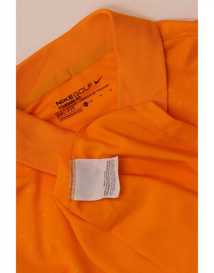Męska koszulka polo Nike Dri Fit Standard Fit, średnia, pomarańczowa, poliestrowa w cętki