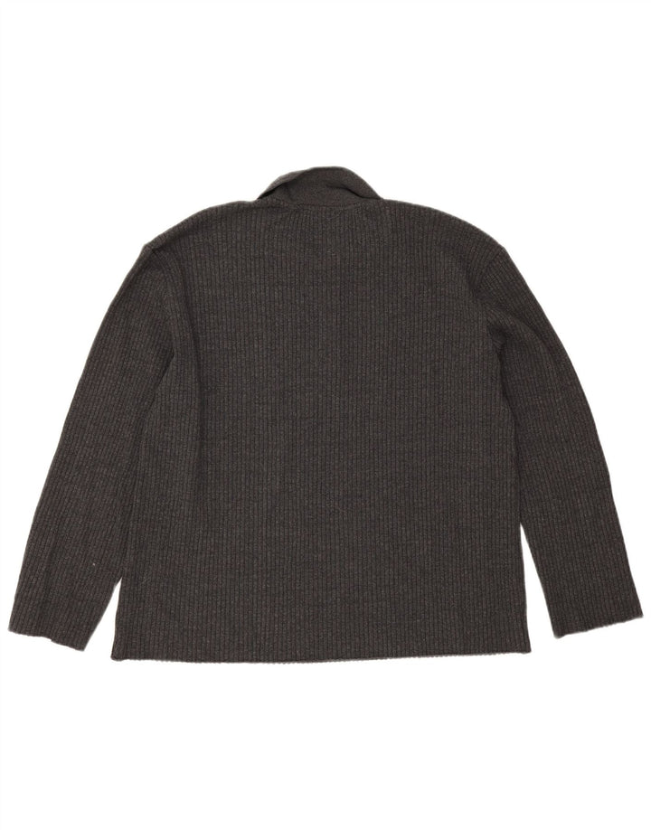 Męski sweter z golfem Zara, duży, szary, poliester