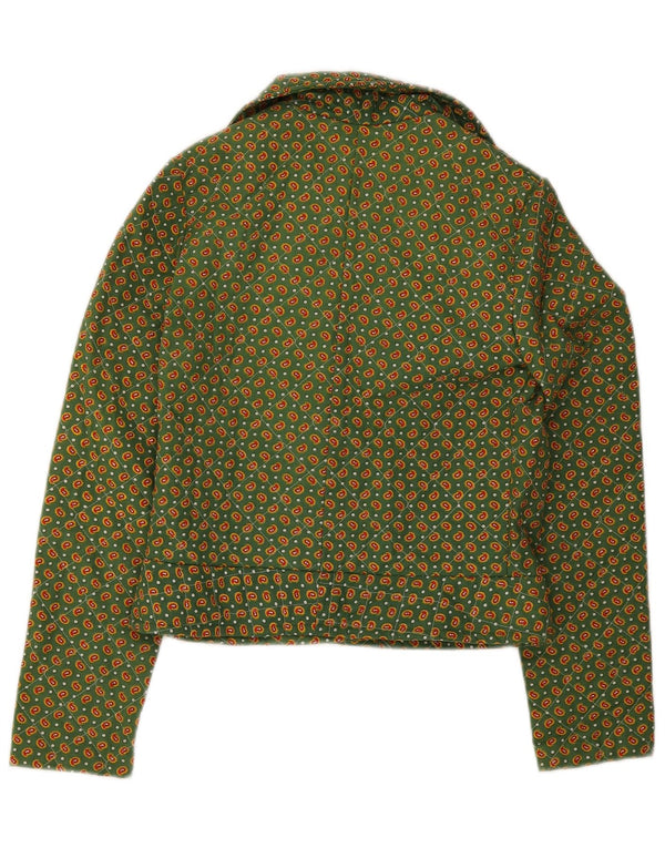 Damska kurtka bomberka w stylu vintage UK 8 Small Green Paisley