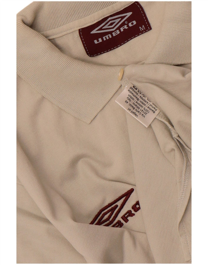 Męska koszulka polo z grafiką Umbro, średnia biała bawełna