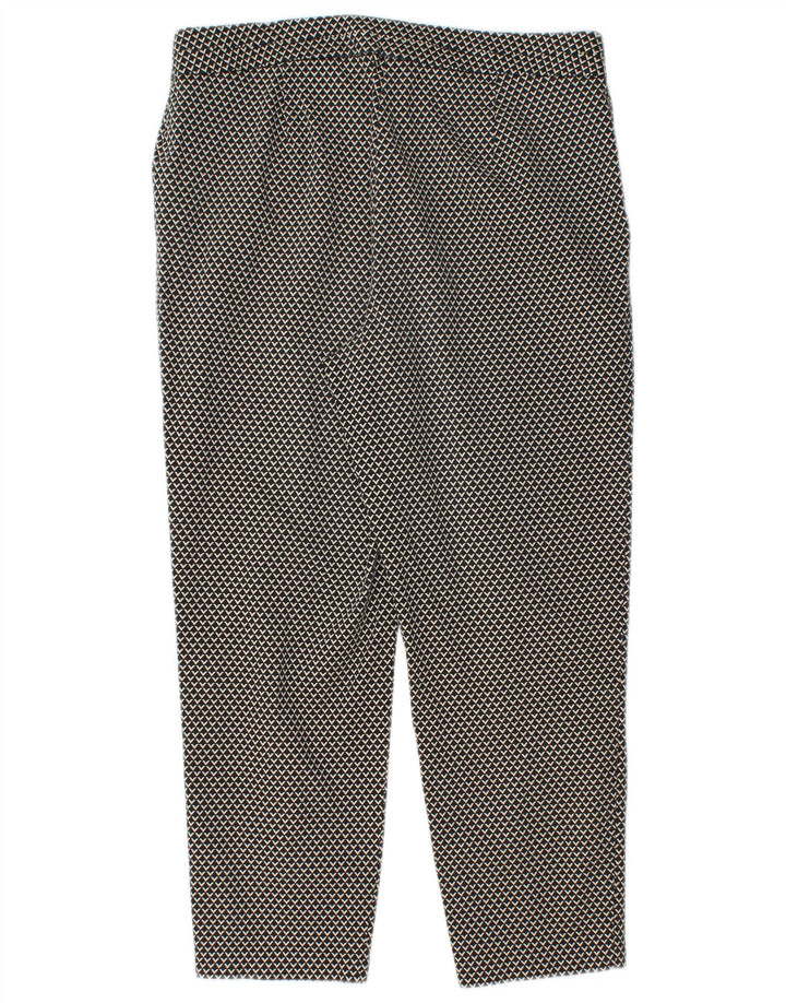 Spodnie damskie Capri Marks & Spencer UK 12 Medium W28 L22 Czarne geometryczne