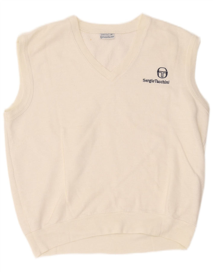 Męska bluza bez rękawów Sergio Tacchini, średni biały akryl