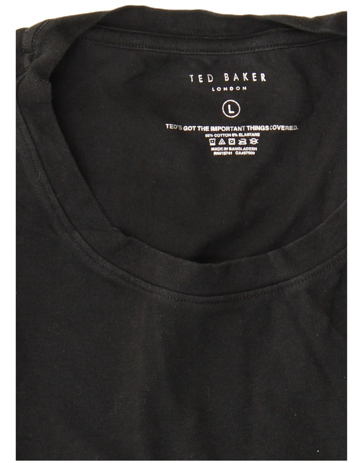 Męski T-shirt Ted Baker, duży, czarny, bawełniany