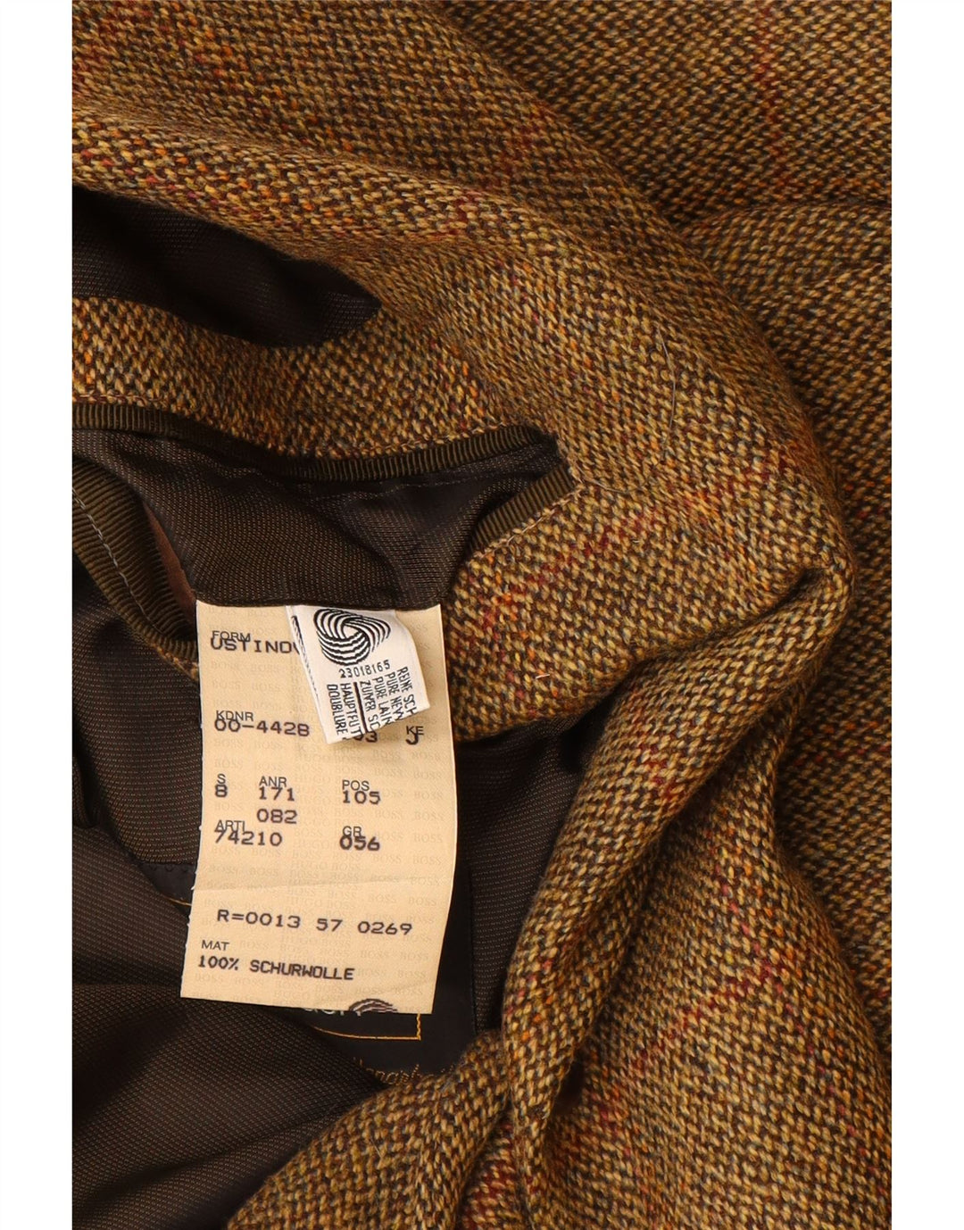 Męska marynarka zapinana na 2 guziki HUGO BOSS EU 56 3XL Brązowa kratka Nowa wełna