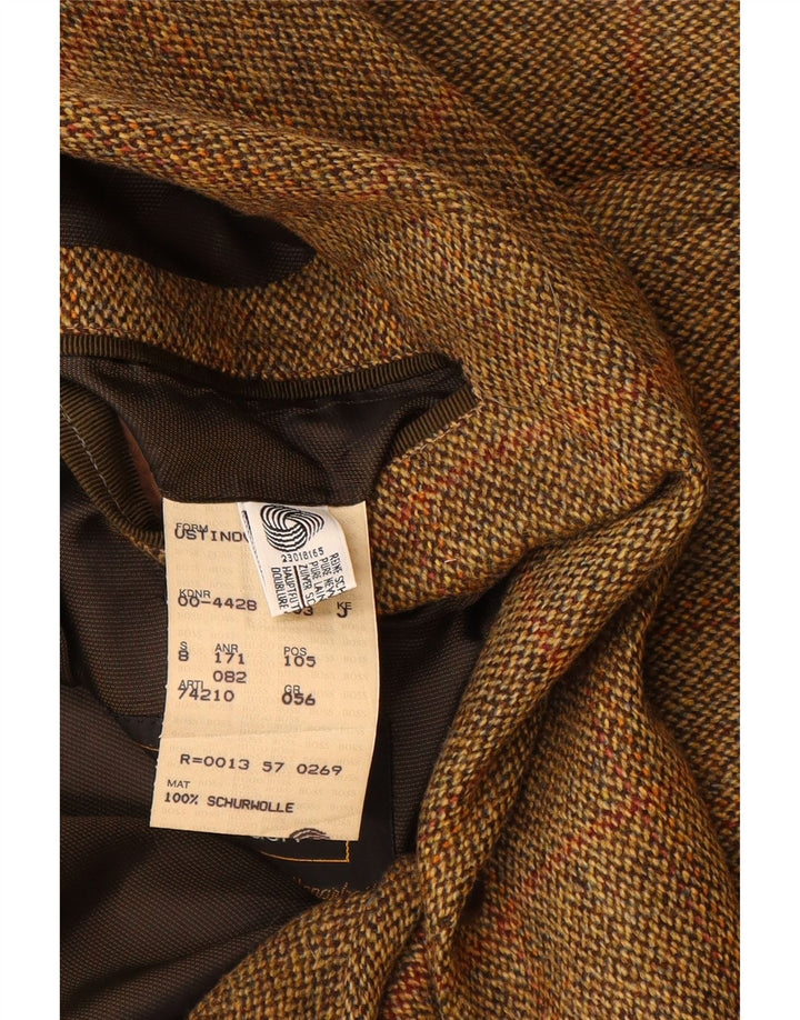 Męska marynarka zapinana na 2 guziki HUGO BOSS EU 56 3XL Brązowa kratka Nowa wełna