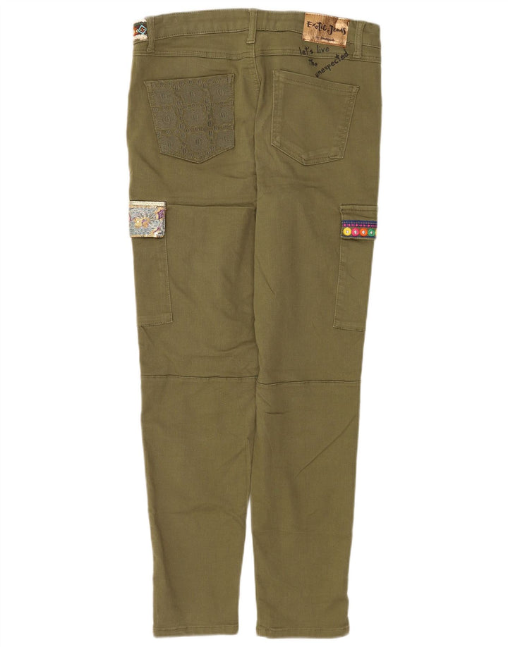 Damskie spodnie cargo Desigual Graphic Slim EU 40 Medium W30 L29 Khaki