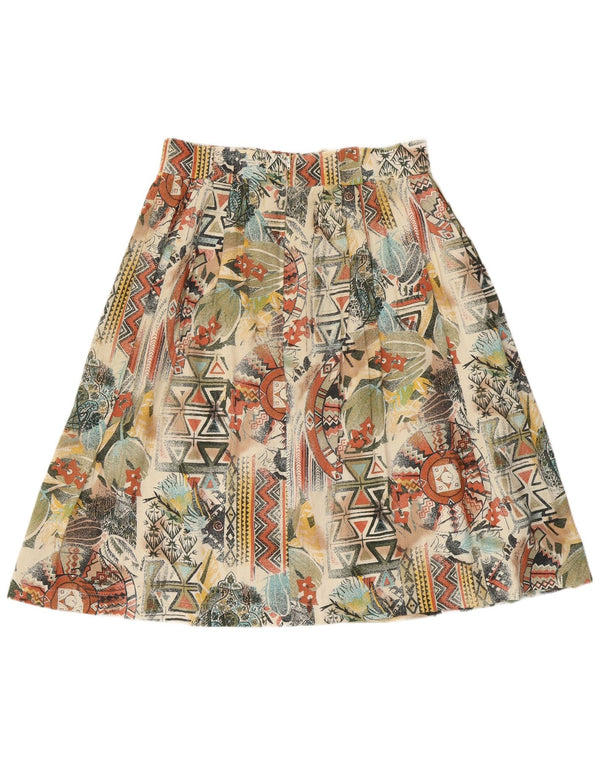 Damska plisowana spódnica VINTAGE UK 16 duża W32 wielokolorowa geometryczna