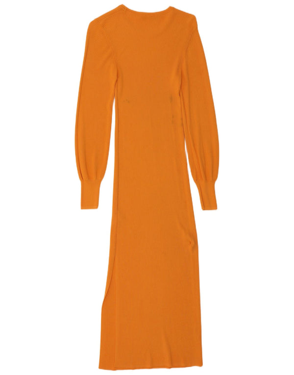 Sukienka damska Zara Maxi Jumper Dress UK 8 Small Pomarańczowa wiskoza