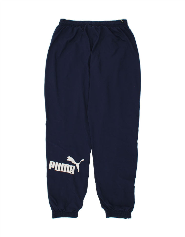 PUMA Mens Graphic Tracksuit Trousers Joggers Medium Navy Blue Polyester Vintage Puma and Second-Hand Puma from Messina Hembry 