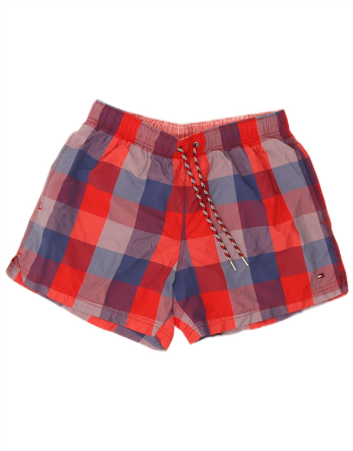 Męskie spodenki kąpielowe Tommy Hilfiger, nylon w czerwoną kratę