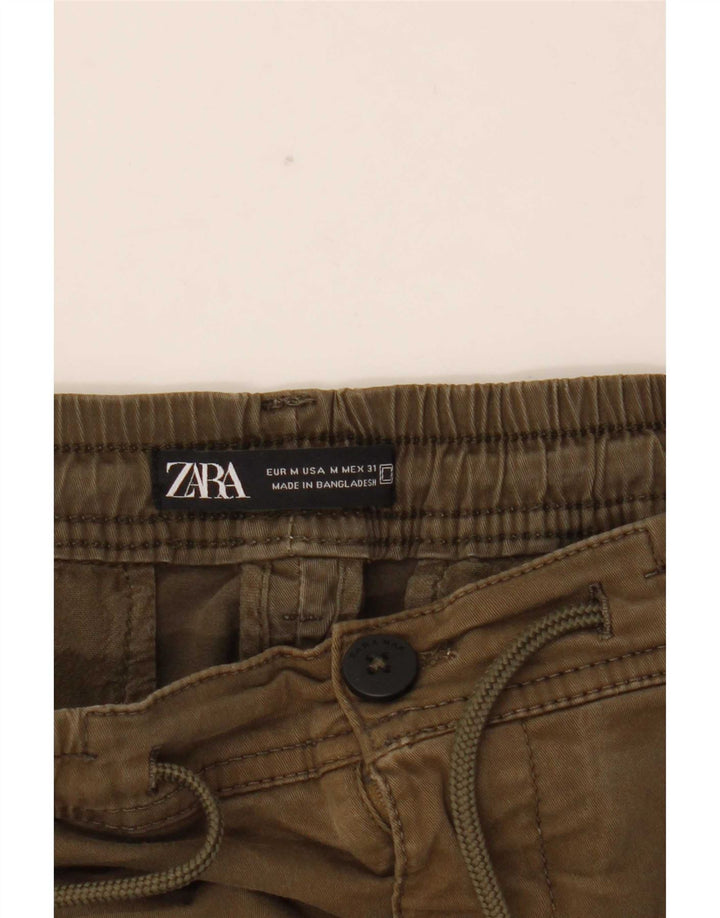 Męskie spodnie cargo Zara, średnie W31 L28, bawełna khaki
