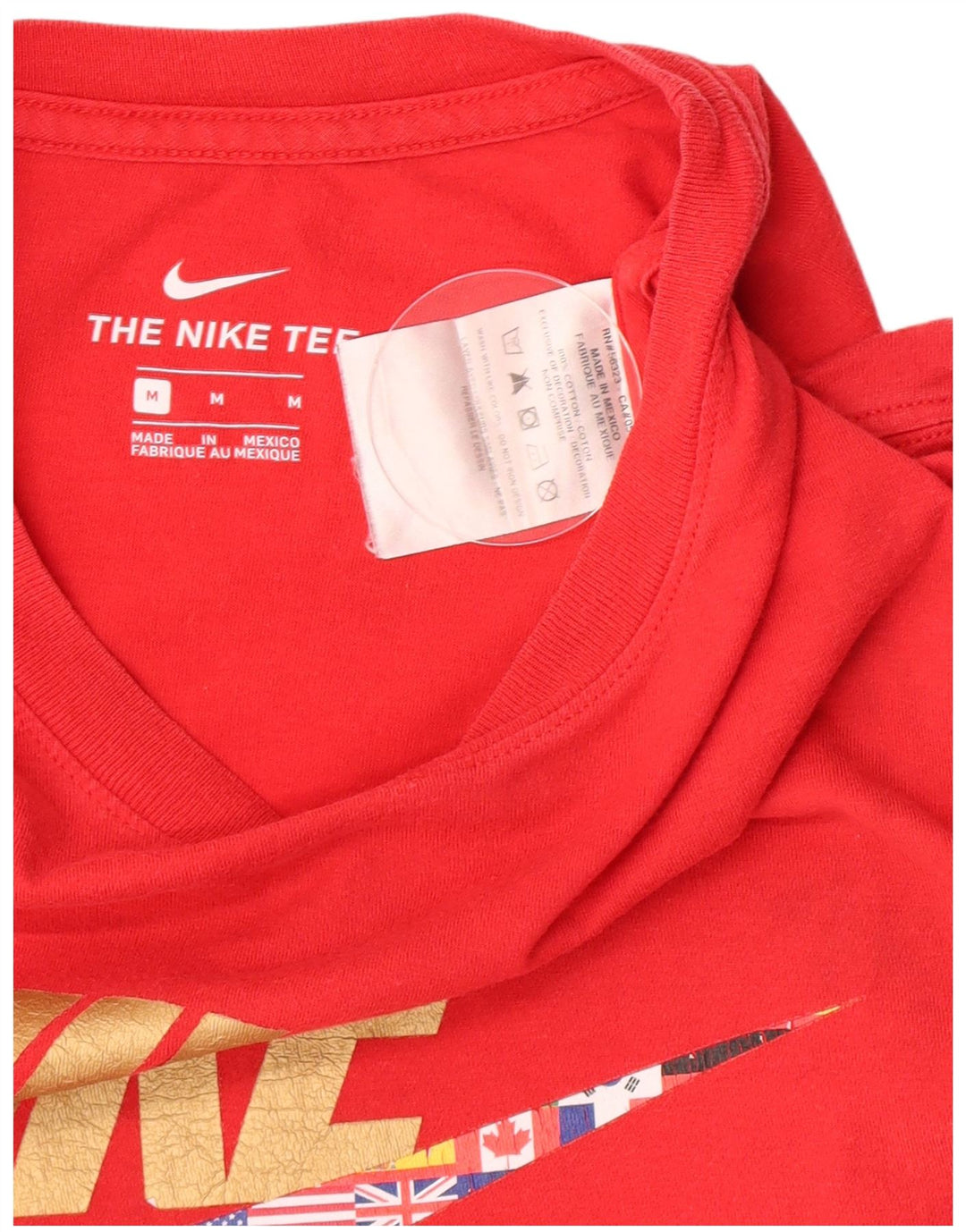 Męski T-shirt z grafiką Nike, bawełniany, średni czerwony