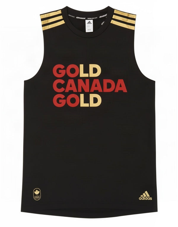 Adidas Boys Canada Graphic Vest Top 13-14 Years Black Polyester