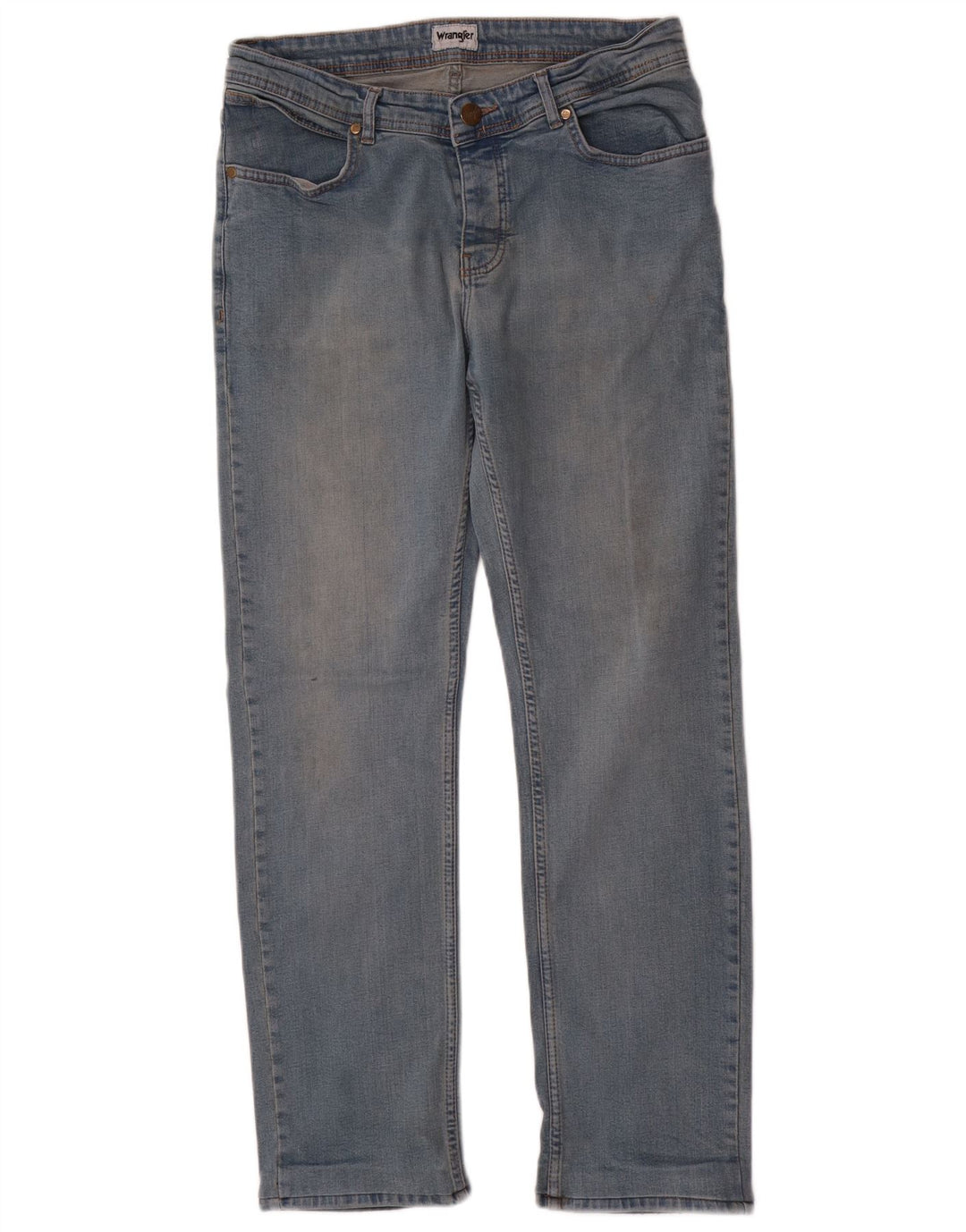 Wrangler Męskie proste dżinsy W34 L31 Niebieskie bawełniane