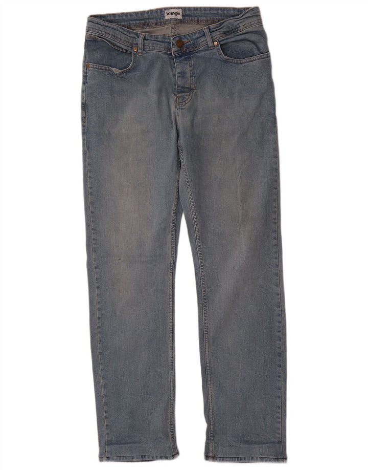 Wrangler Męskie proste dżinsy W34 L31 Niebieskie bawełniane