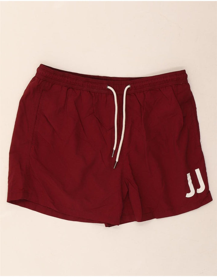 Męskie spodenki kąpielowe Jack & Jones z grafiką, duży, bordowy poliester