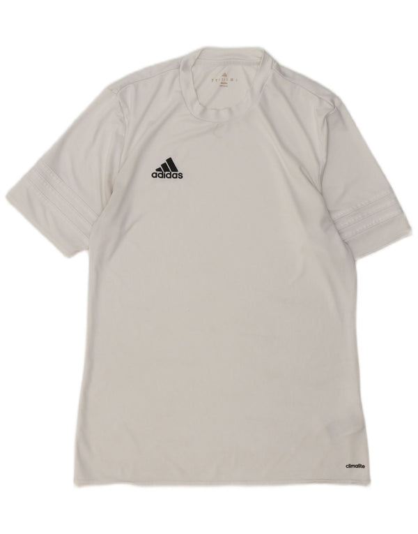 Męski T-shirt ADIDAS Climalite Top, średni biały poliester