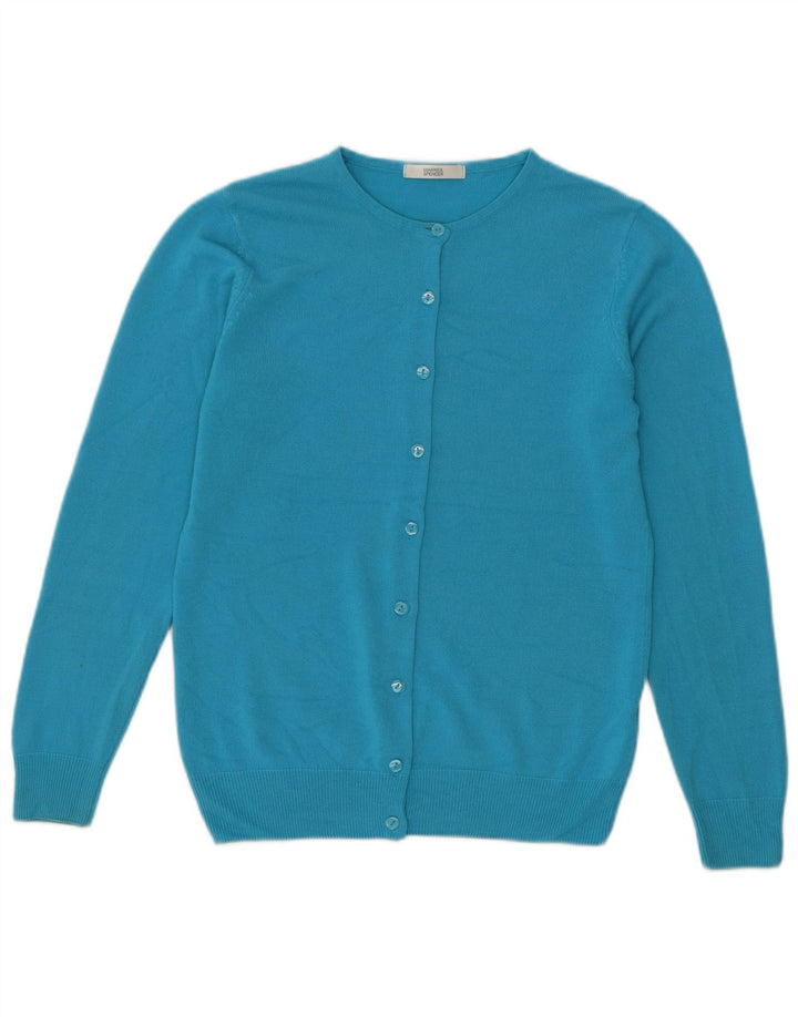 Marks & Spencer Damski sweter kardigan UK 8 Mały turkusowy akryl