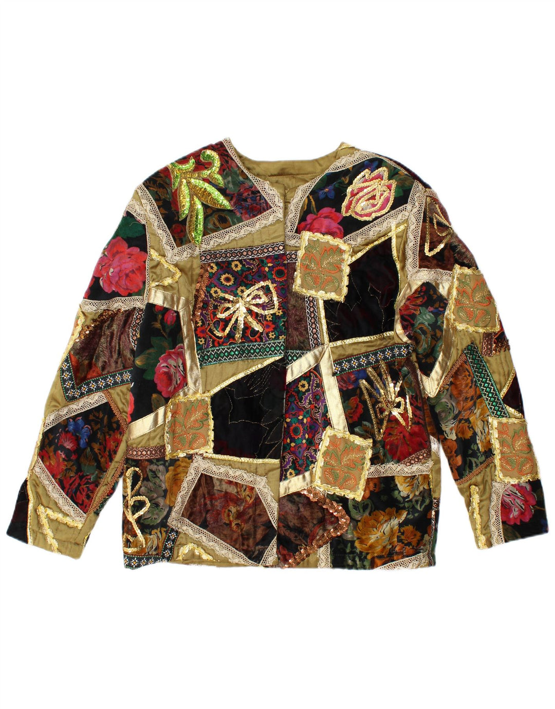 Damska marynarka ELISA LANDRI UK 16, duża patchworkowa wiskoza w kolorze khaki