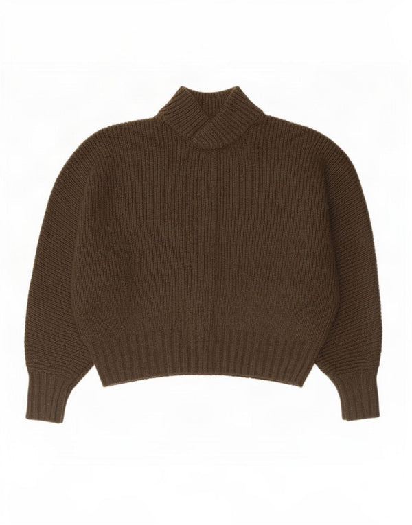 Damski sweter oversize z golfem Zara UK 16, duży khaki