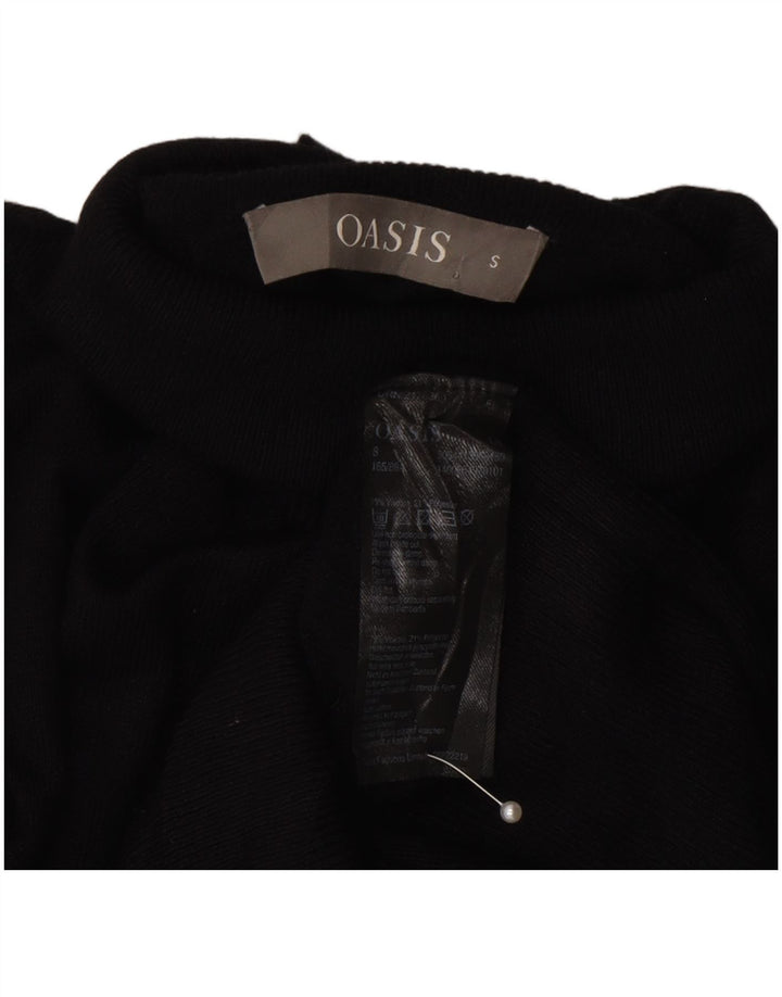 Damski sweter z golfem Oasis UK 10 Small, czarna wiskoza