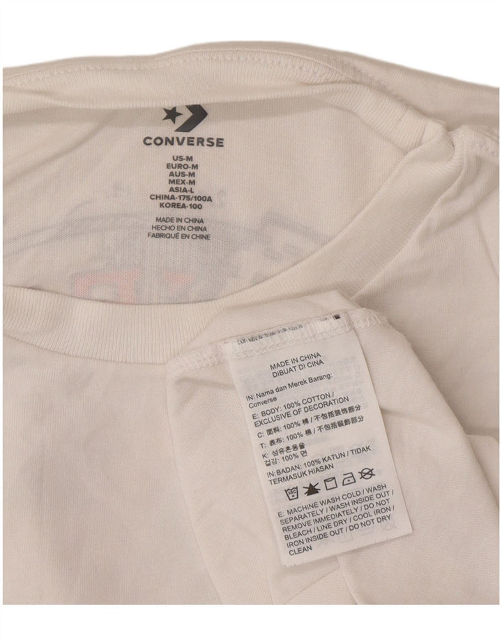 Męska koszulka Converse Chuck Taylor z grafiką, średnia, biała bawełna