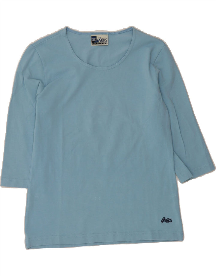 ASICS Womens Top 3/4 Sleeve UK 12 Medium Blue Cotton Vintage Asics and Second-Hand Asics from Messina Hembry 