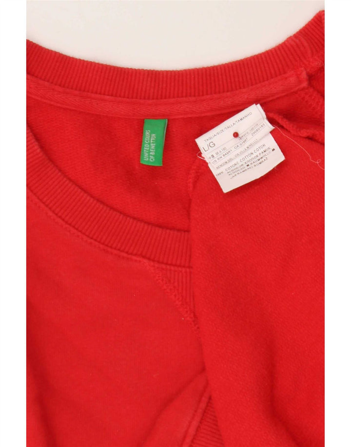 Męska bluza Benetton, duża, czerwona, bawełniana
