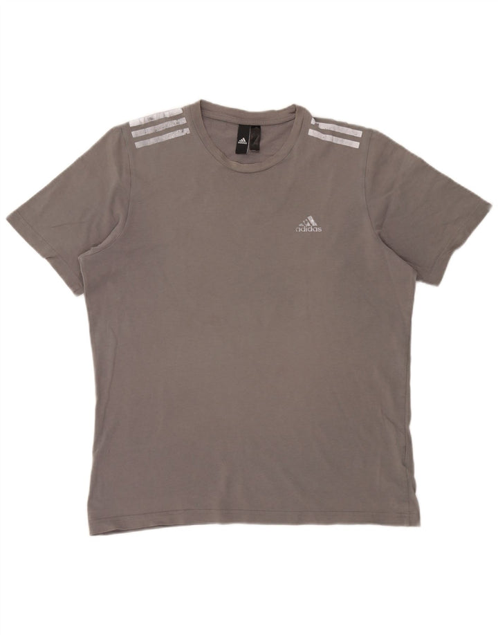 Adidas Męska Koszulka Top Średnia Szara Bawełna