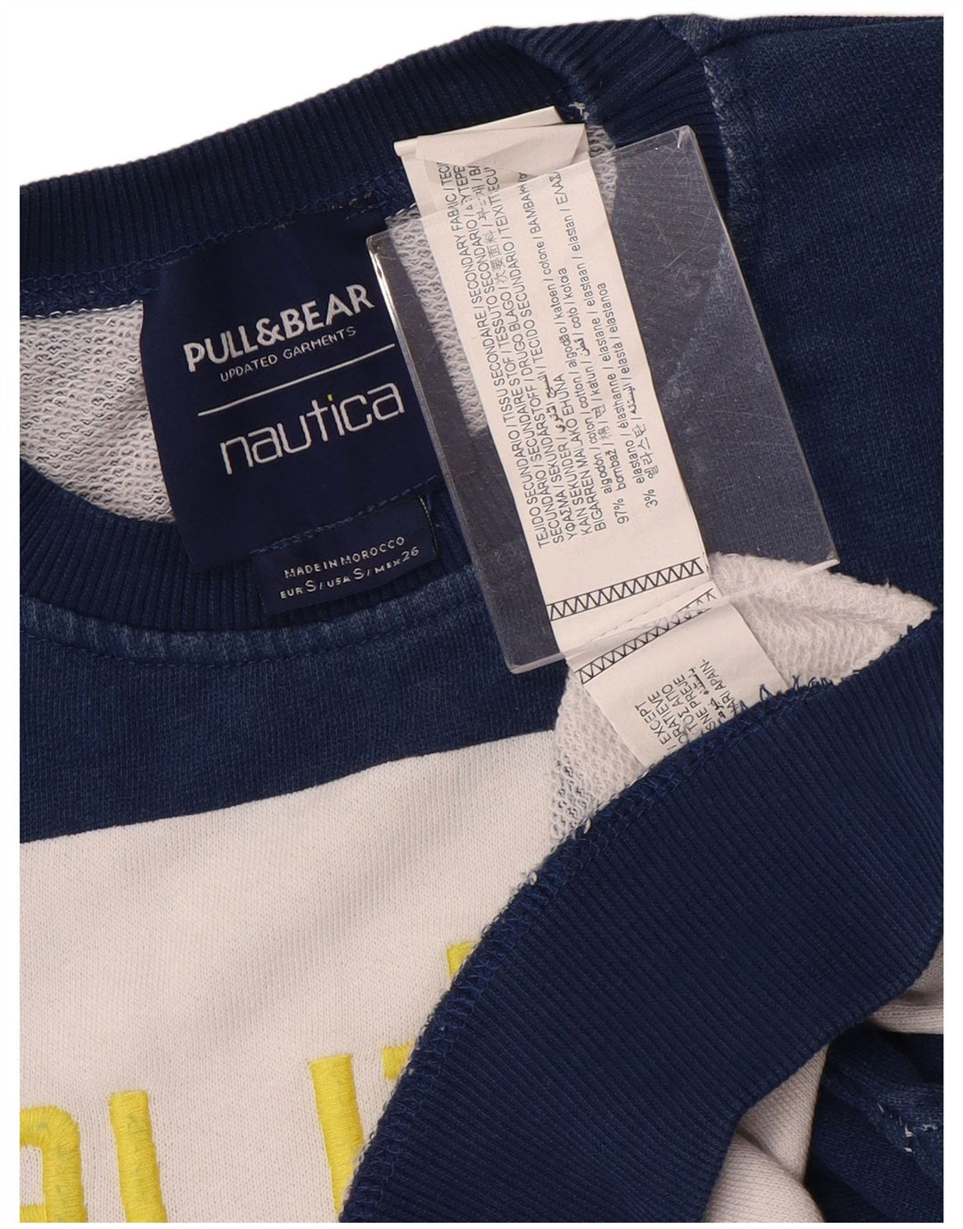 Damski sweter oversize NAUTICA UK 10 w małe granatowe paski