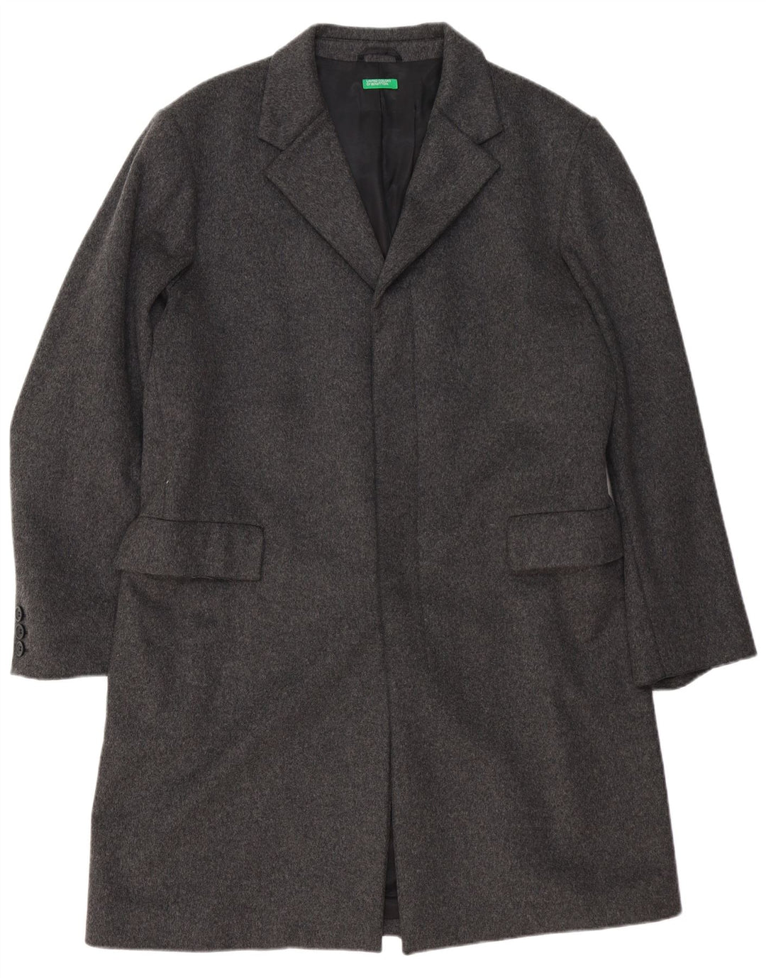 Płaszcz męski BENETTON IT 52 XL, szara wełna