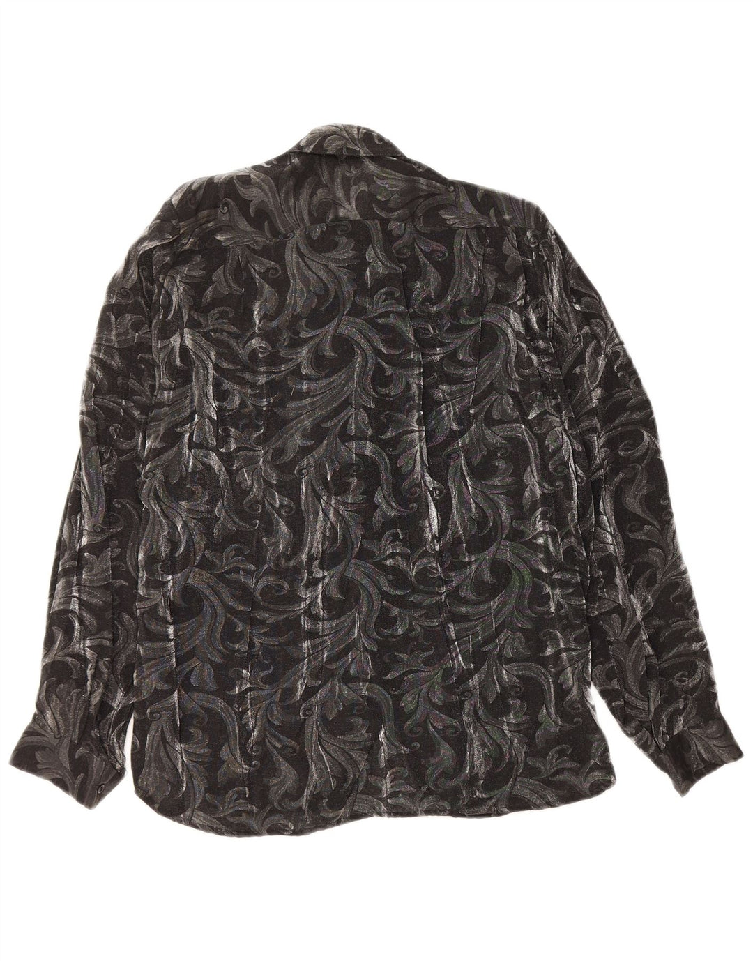 LUCIANA Damska bluzka koszulowa z falbaną z przodu IT 42 Średni szary Paisley