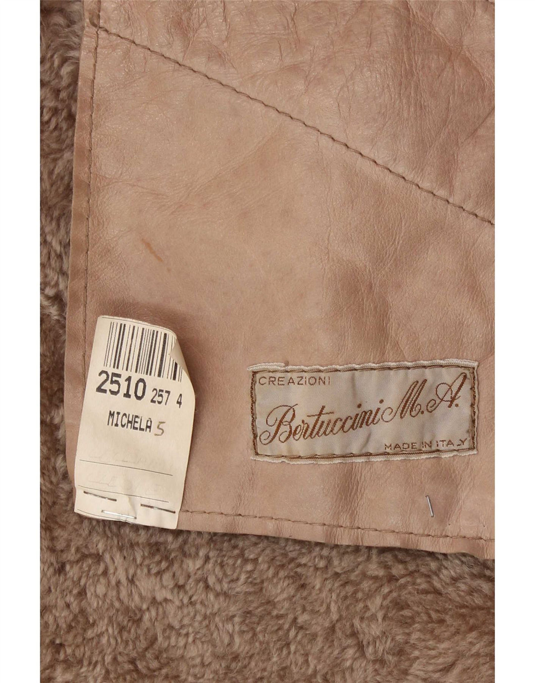 Damska kurtka shearling w stylu vintage UK 12 Średni brązowy klasyczny