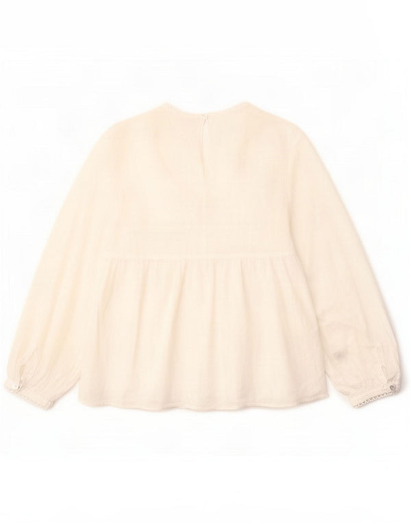 Damska bluzka z rękawem 3/4 Zara Top UK 10 Small White Poliester