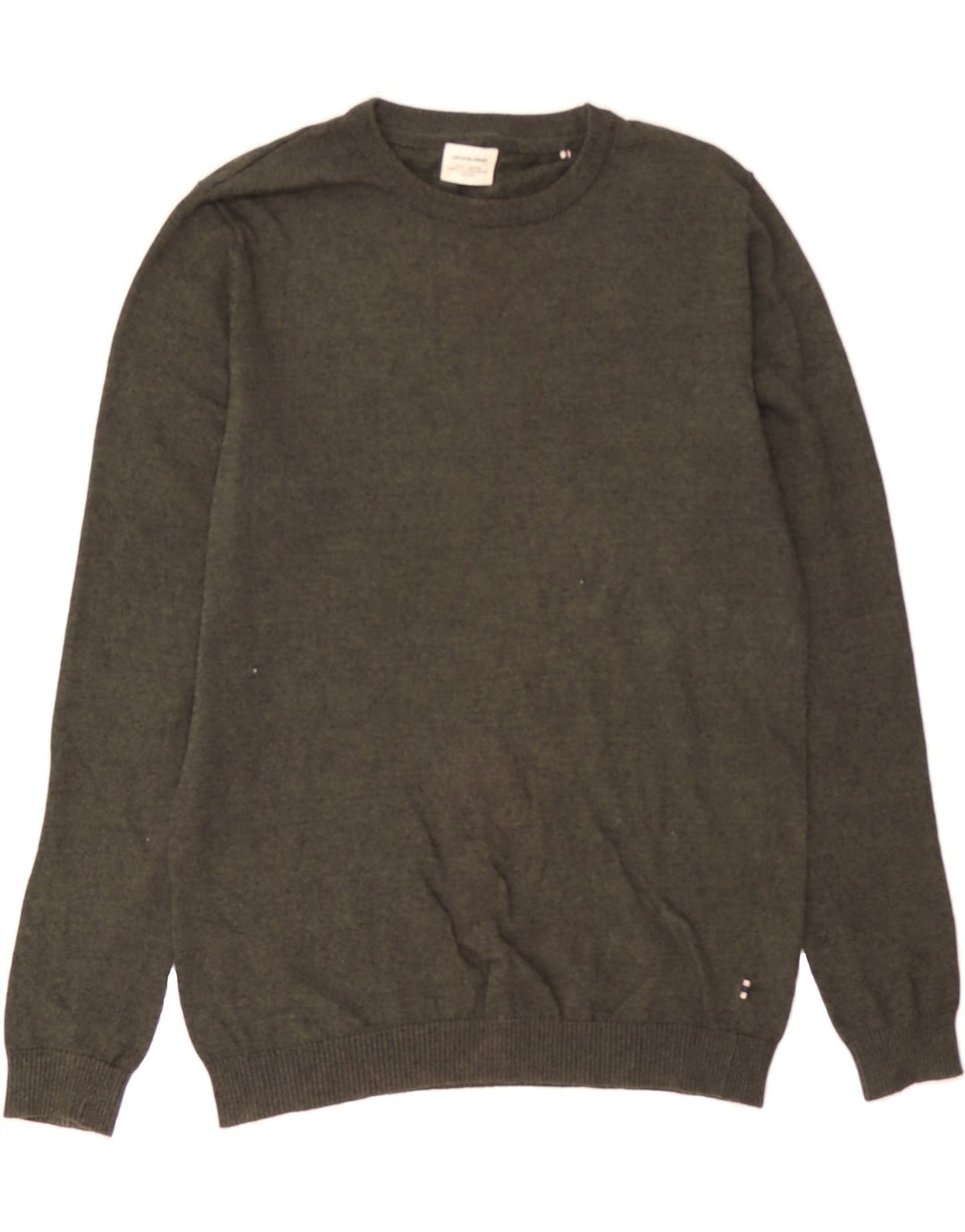 JACK & JONES Mens Crew Neck Jumper Sweater Medium Khaki Cotton Vintage Jack & Jones and Second-Hand Jack & Jones from Messina Hembry 