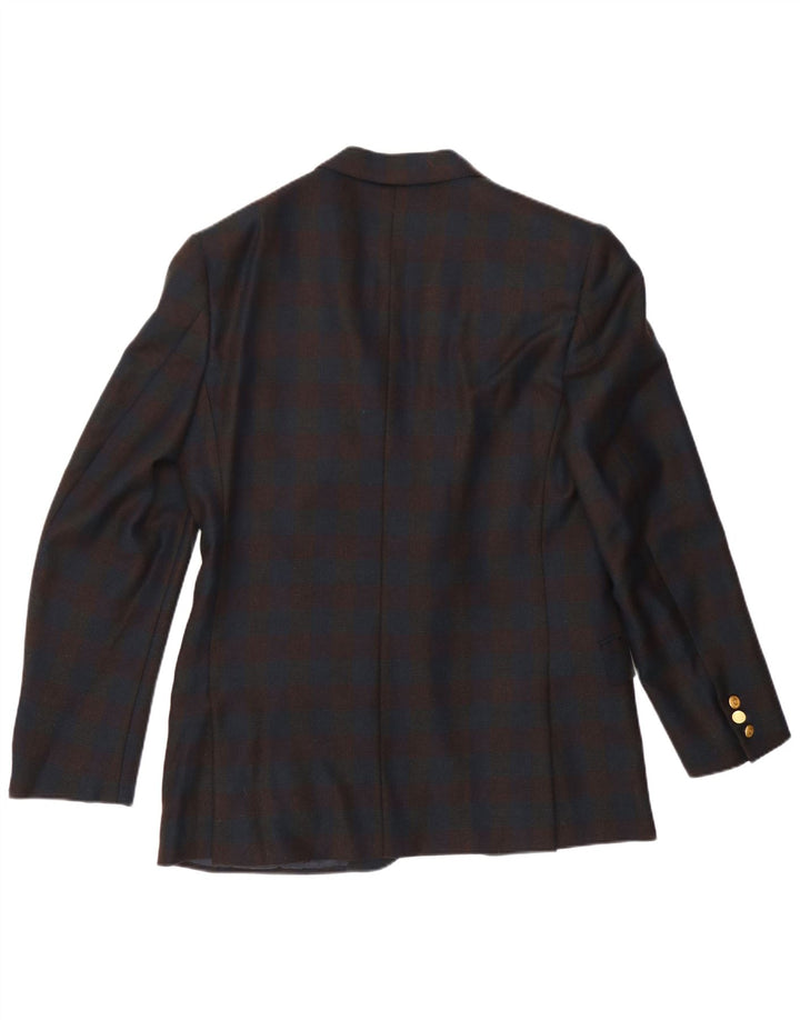 Męska marynarka Valentino zapinana na 2 guziki UK 38 w średnią granatową kratkę