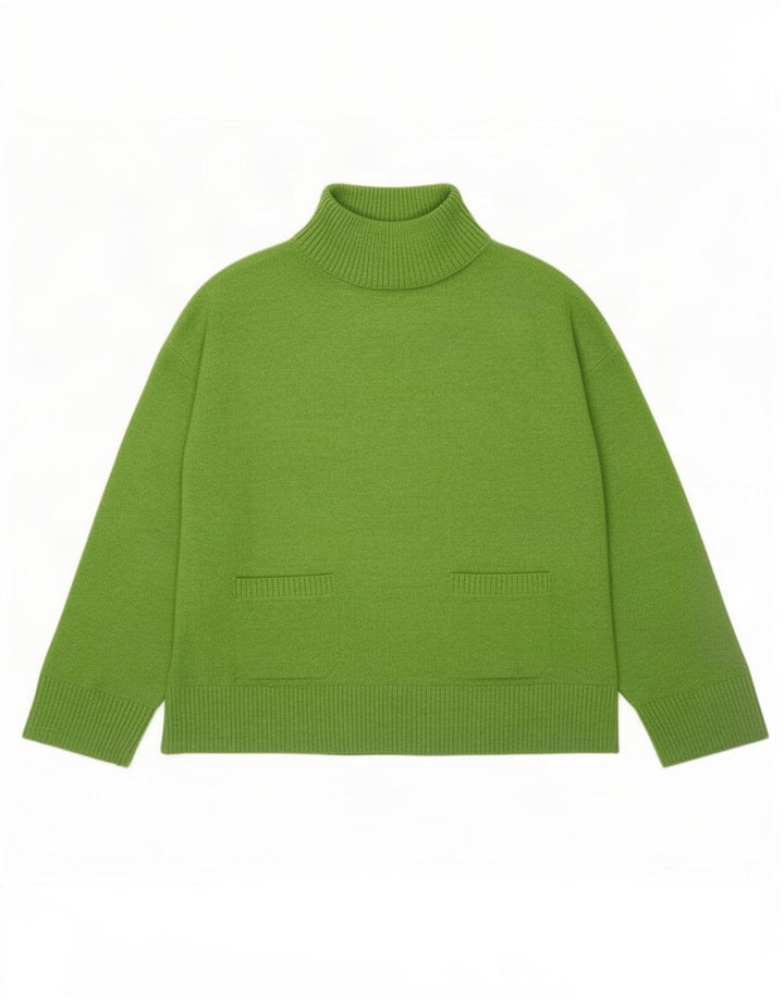 Marks & Spencer Damski sweter z golfem, UK 14, średni zielony