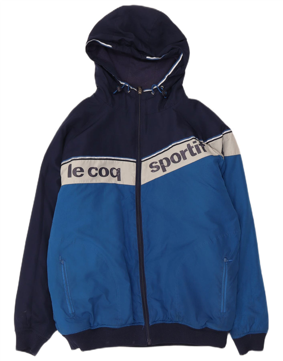 Męska kurtka bomber Le Coq Sportif Graphic UK 38 w kolorze średnioniebieskim