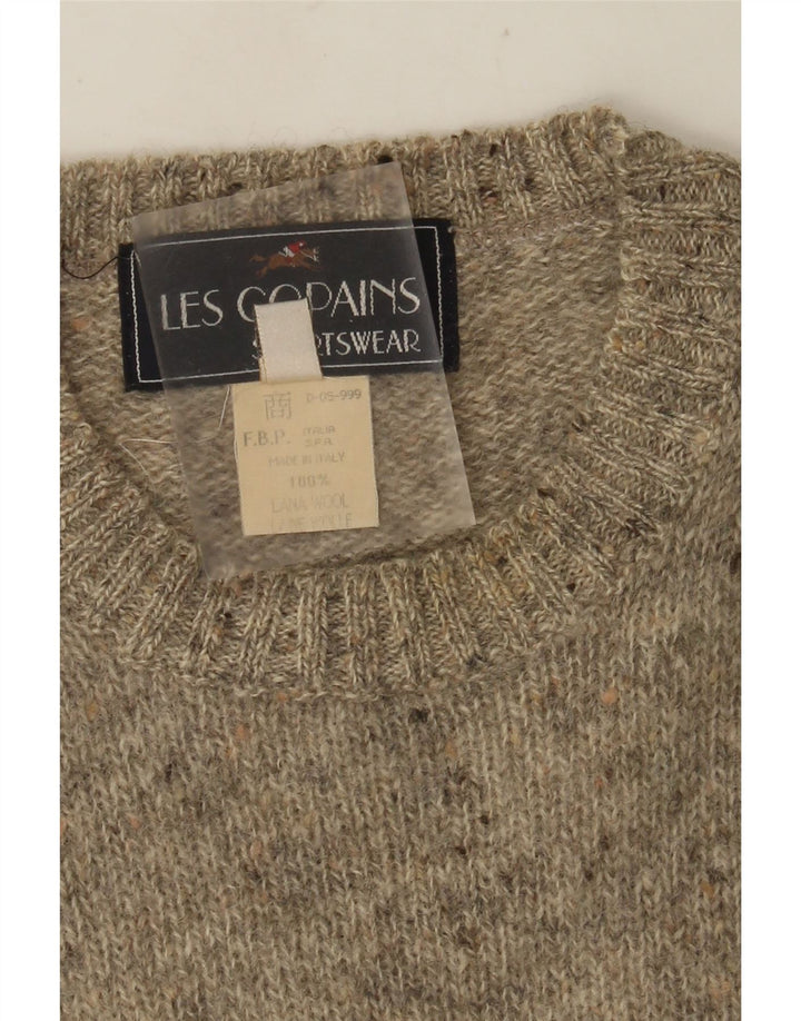 Les Copains Mens Crew Neck Jumper Sweter IT 50 Średni Szary Mieszany Wełna