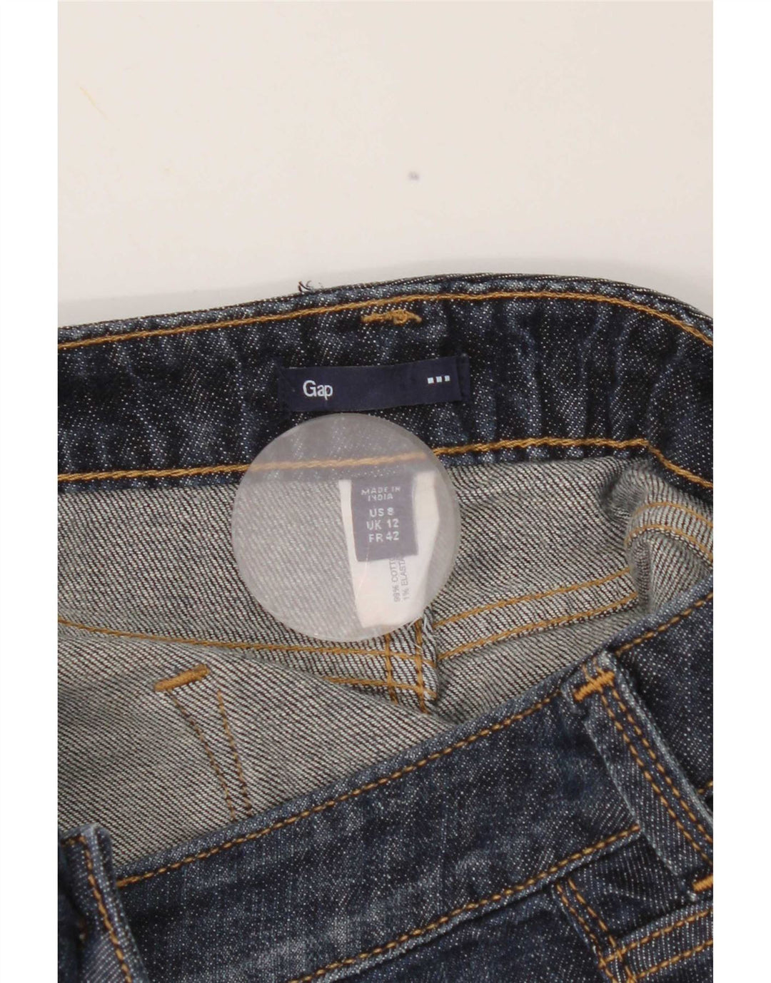 Damska mini spódniczka dżinsowa Gap UK 12 Medium W32 Granatowa bawełna
