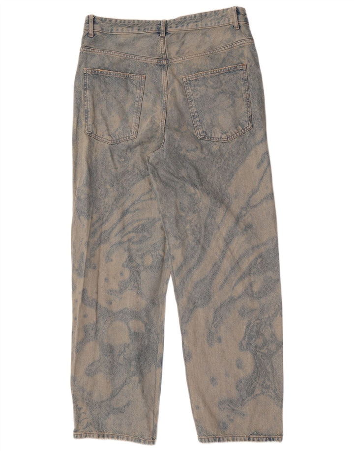 Męskie proste dżinsy Zara EU 42 Large W32 L32 Blue Tie Dye