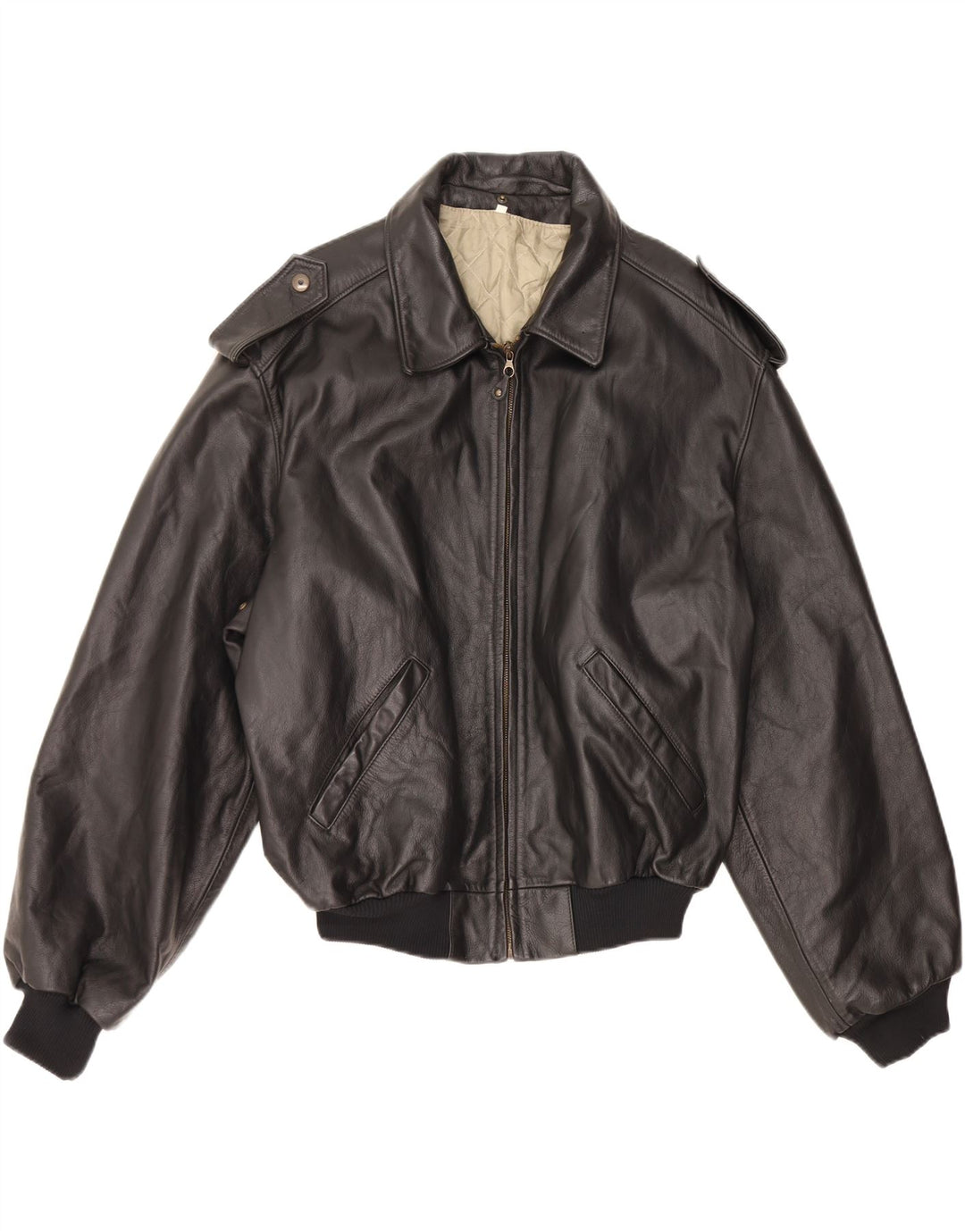 Męska skórzana kurtka wojskowa VINTAGE IT 52 XL czarna