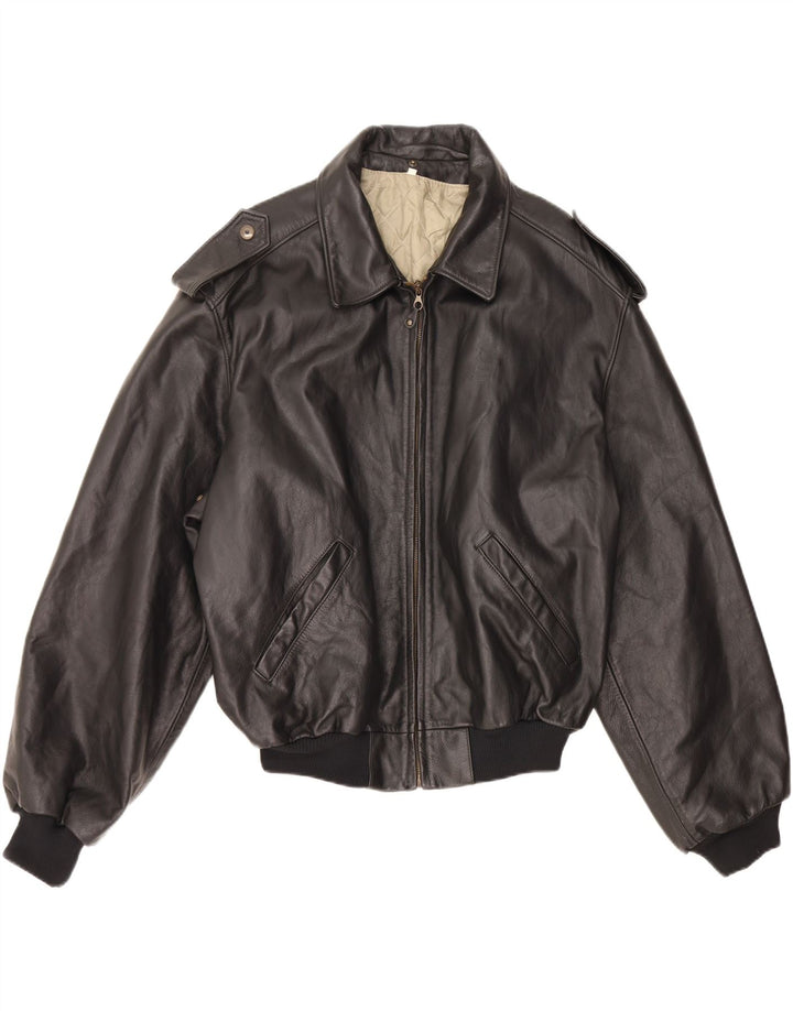 Męska skórzana kurtka wojskowa VINTAGE IT 52 XL czarna