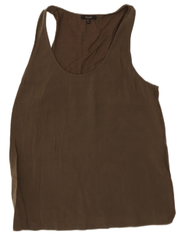 Damska kamizelka Massimo Dutti Top UK 10 Small, bawełniana khaki