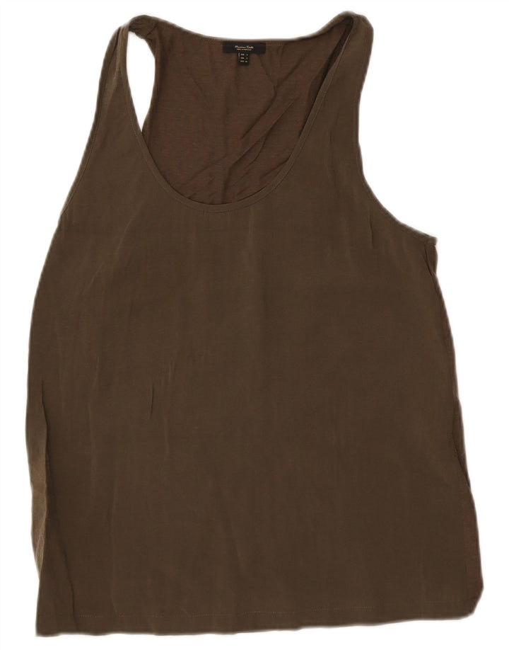 Damska kamizelka Massimo Dutti Top UK 10 Small, bawełniana khaki
