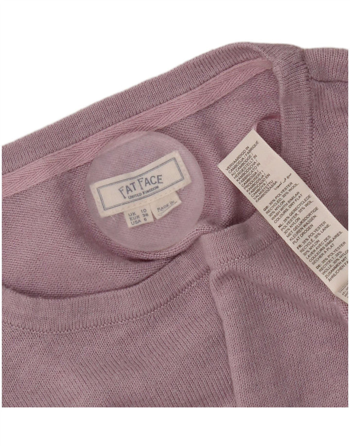 Damski sweter oversize Fat Face z okrągłym dekoltem UK 10, mały fiolet